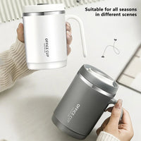 Steel Insulated Travel Mug with Lid & Straw – Coffee, Milk & Juice Cup with Handle | Portable Hot & Cold Drink Mug