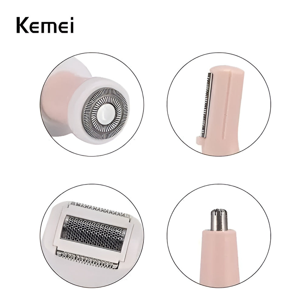 Kemei 4 in 1 Rechargeable Hair Remover Shaver Ladies Epilator KM-3024