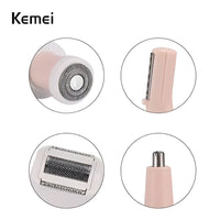 Kemei 4 in 1 Rechargeable Hair Remover Shaver Ladies Epilator KM-3024