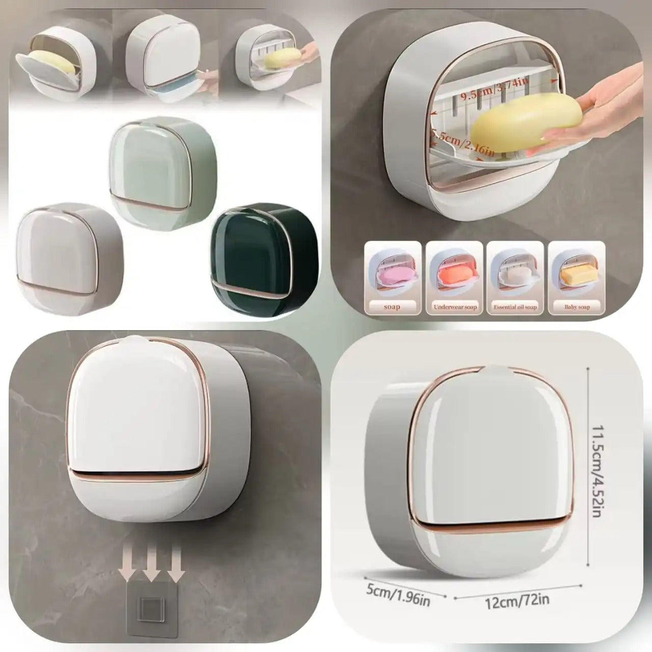 Round Self Draining Soap Holder | Quick Dry Soap Dish | Anti Slip Bathroom Soap Tray