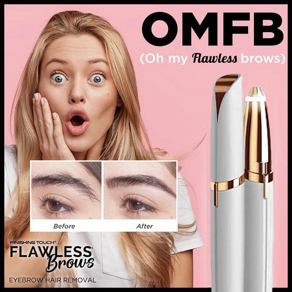 Flawless Rechargeable Eyebrow Trimmer – White | Painless Hair Remover for Women