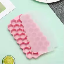 Honeycomb Silicone Ice Tray – 37-Grid Hexagon Ice Cube Maker with Lid for Freezer & Drinks