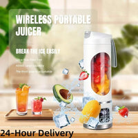 Portable USB Rechargeable Blender & Juicer | Personal Wireless Mini Smoothie Maker with Stainless Steel Blades for Fresh Shakes & Juices