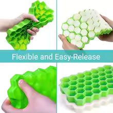 Honeycomb Silicone Ice Tray – 37-Grid Hexagon Ice Cube Maker with Lid for Freezer & Drinks