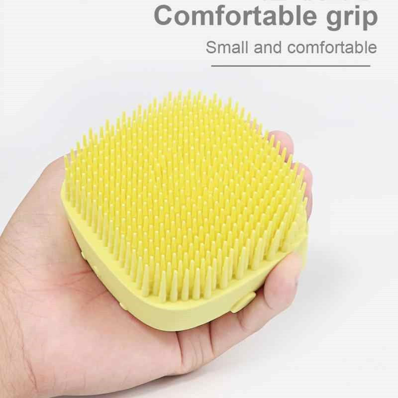 Silicone Bath & Body Shower Brush with Liquid Soap Dispenser | Soft Exfoliating Body Scrubber (Random Color)