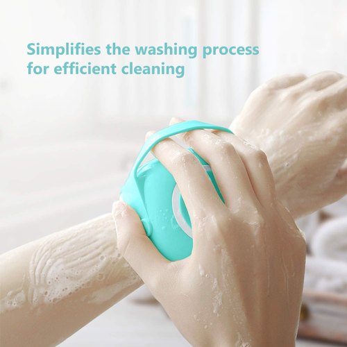 Silicone Bath & Body Shower Brush with Liquid Soap Dispenser | Soft Exfoliating Body Scrubber (Random Color)