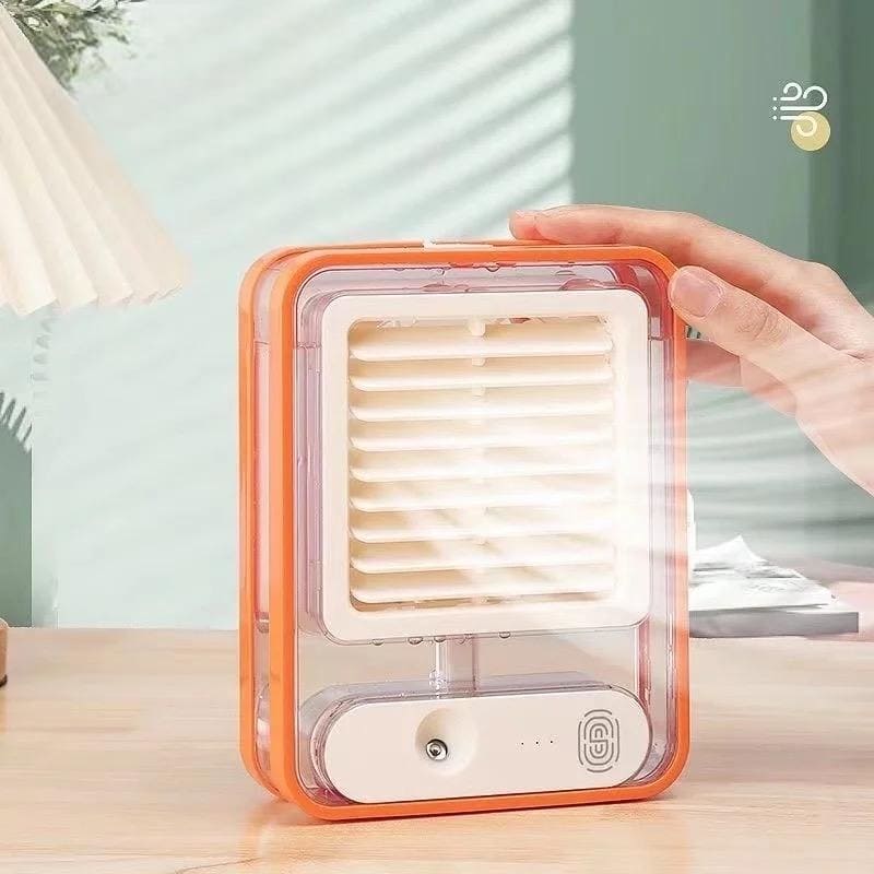 Type C Rechargeable Portable Mini Air Conditioner with Humidifier & 3 Speed Fan