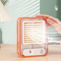 Type C Rechargeable Portable Mini Air Conditioner with Humidifier & 3 Speed Fan