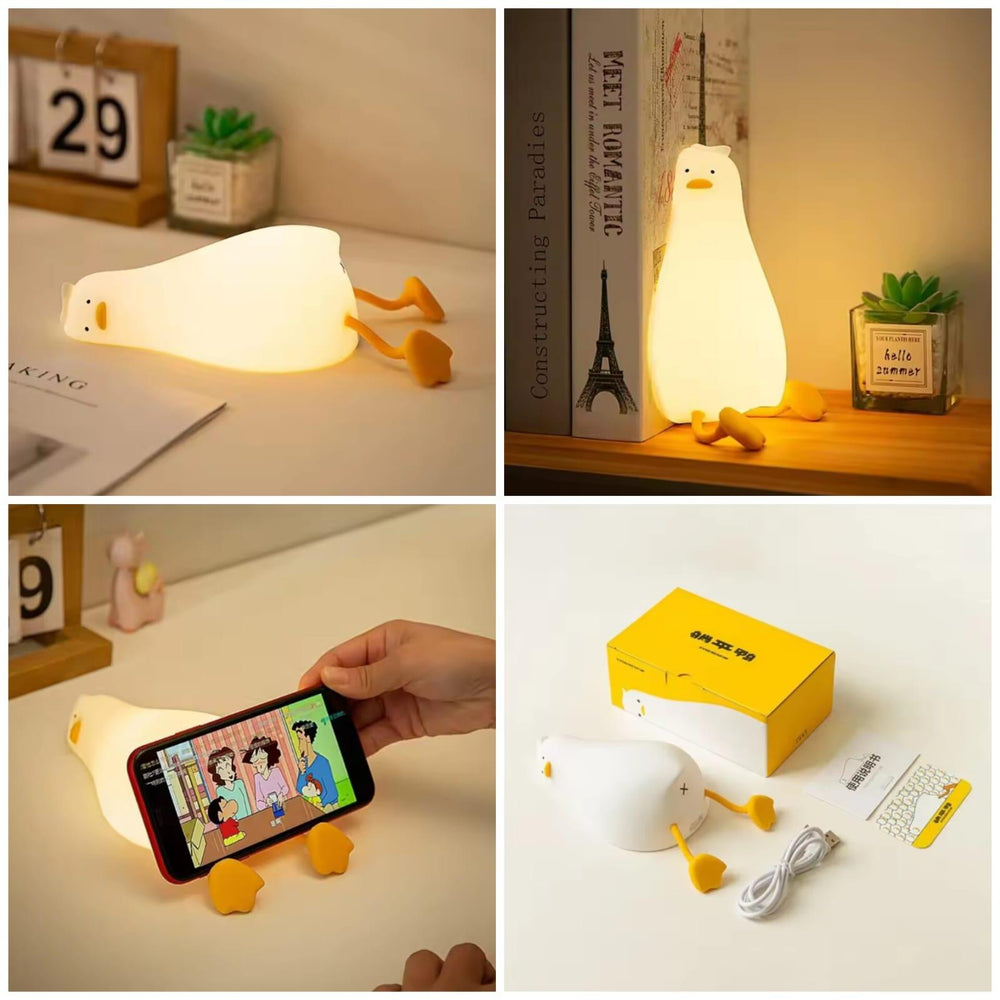 Duck Character LED Lamp – Rechargeable, Timer & Dimmable Night Light
