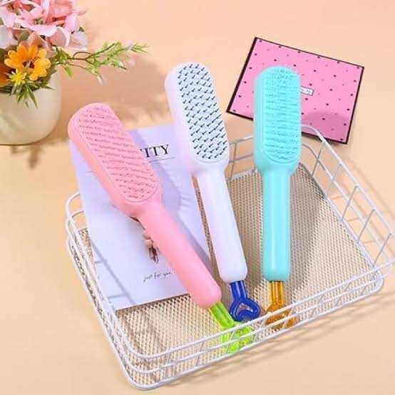 Telescopic Self-Cleaning Hair Brush – One-Click Easy Hair Removal Comb for Women & Girls