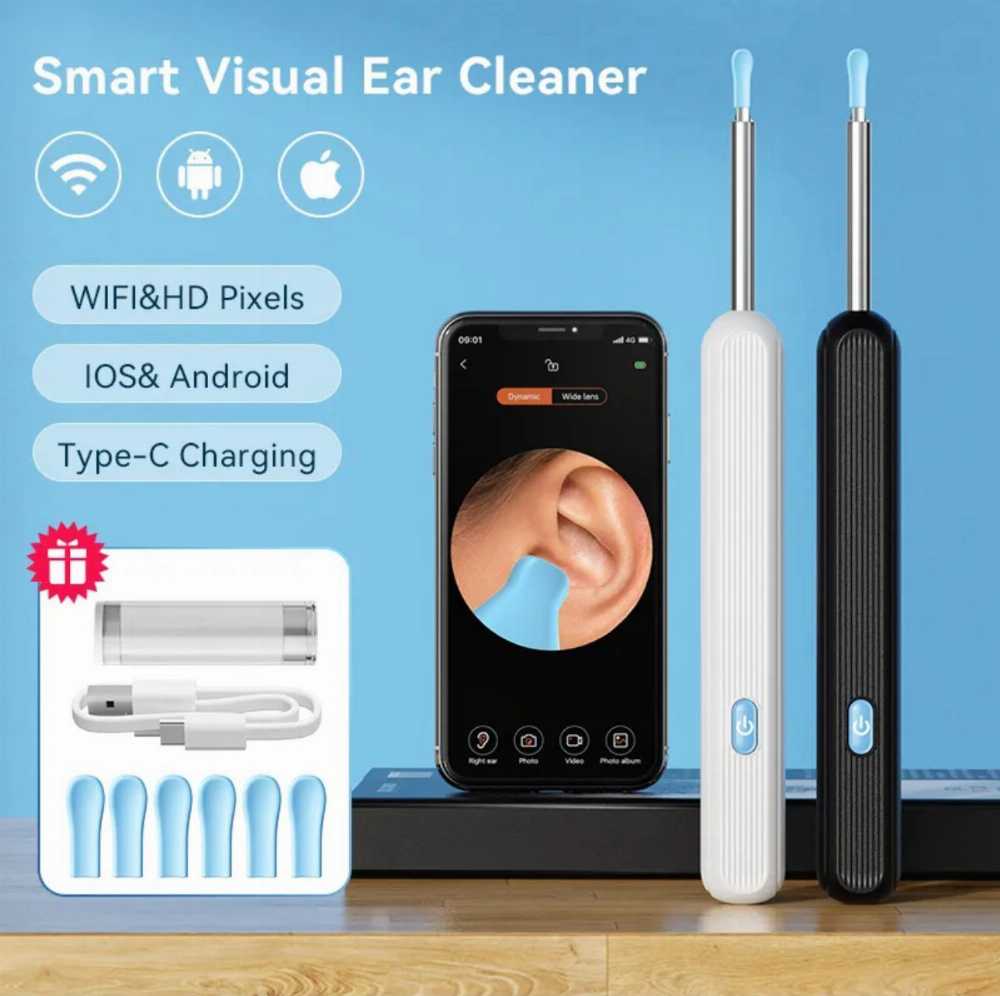 Smart Visual Ear Cleaner – HD Camera Ear Wax Removal Tool with LED Light for Safe & Easy Ear Cleaning