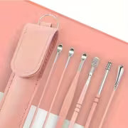 6Pcs Stainless Steel Ear Cleaning Tool Set – Spiral Spring Ear Pick Kit with Portable Storage Case