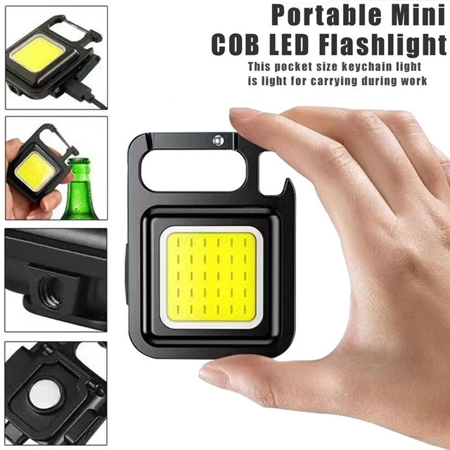 Rechargeable Mini COB Light with Box – 3in1 LED Flashlight Torch with 3 Modes Portable Keychain Light