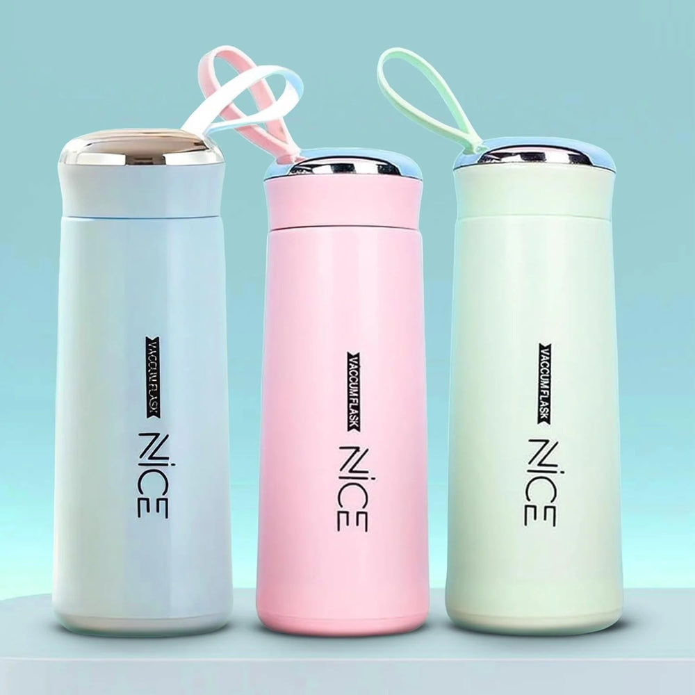 BPA Free Glass Water Bottle 400ml | Portable Tumbler with Protective Plastic Shell for School, Gym & Office (Random Color)