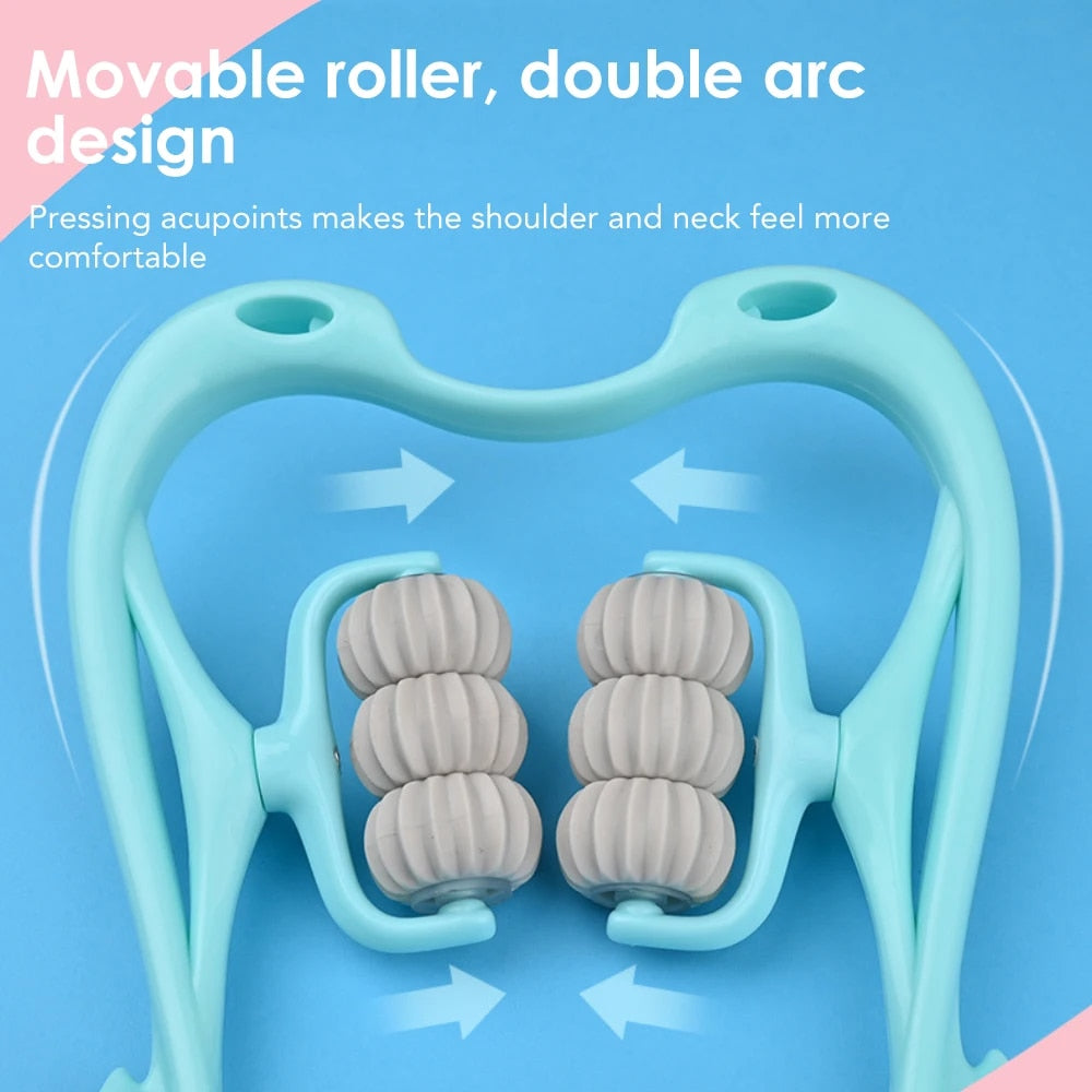 6-Wheel Neck & Spine Massager – Deep Tissue Cervical Manual Massage Tool for Neck, Back & Shoulder Relief