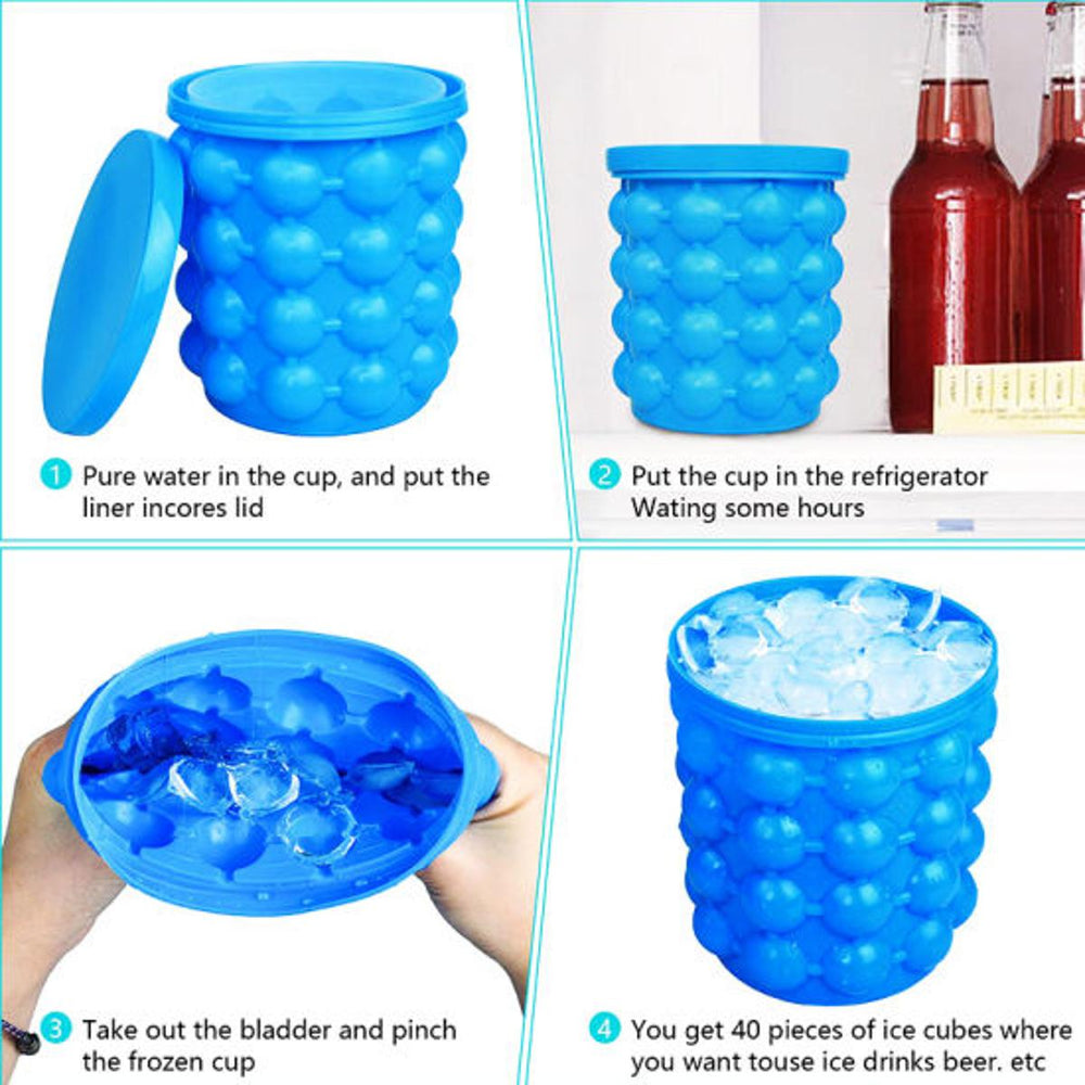 Silicone Ice Genie Magic Ice Cube Maker | Soft Ice Mold Bottle for Travel & Outdoor Use
