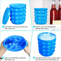 Silicone Ice Genie Magic Ice Cube Maker | Soft Ice Mold Bottle for Travel & Outdoor Use