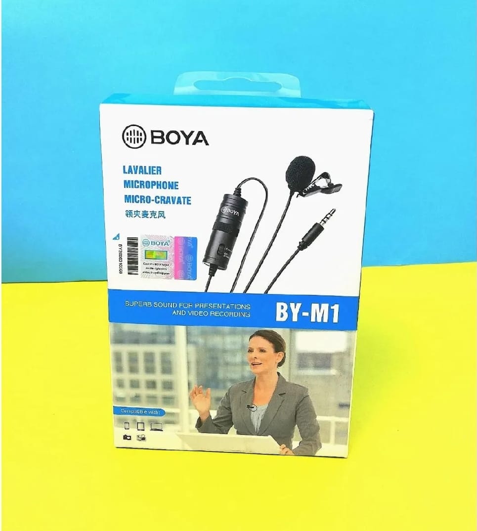 BOYA BY-M1 Professional Lavalier Microphone – 3.5mm Clip-On Lapel Mic for Android, DSLR, PC | Audio & Video Recording