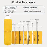 6Pcs Stainless Steel Ear Cleaning Tool Set – Spiral Spring Ear Pick Kit with Portable Storage Case