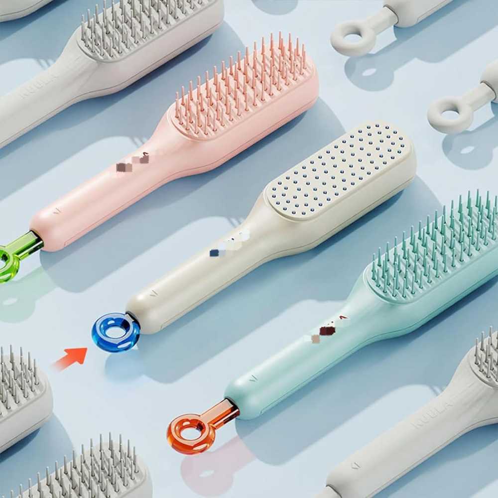 Telescopic Self-Cleaning Hair Brush – One-Click Easy Hair Removal Comb for Women & Girls