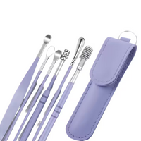6Pcs Stainless Steel Ear Cleaning Tool Set – Spiral Spring Ear Pick Kit with Portable Storage Case