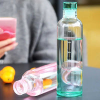 INS Style Timescale Water Bottle – Transparent Leakproof Tea & Coffee Cup with Straw