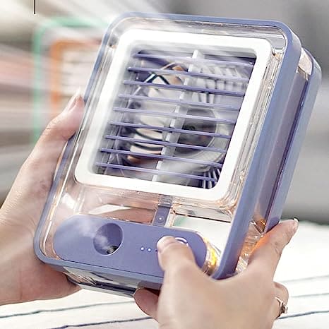 Type C Rechargeable Portable Mini Air Conditioner with Humidifier & 3 Speed Fan
