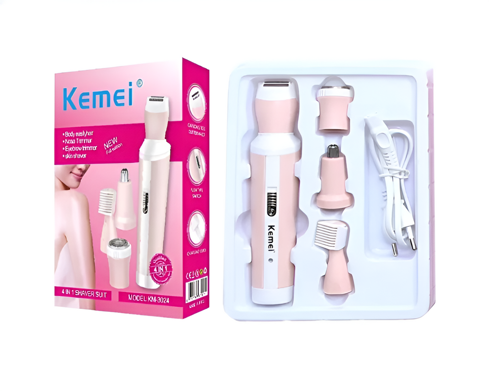 Kemei 4 in 1 Rechargeable Hair Remover Shaver Ladies Epilator KM-3024