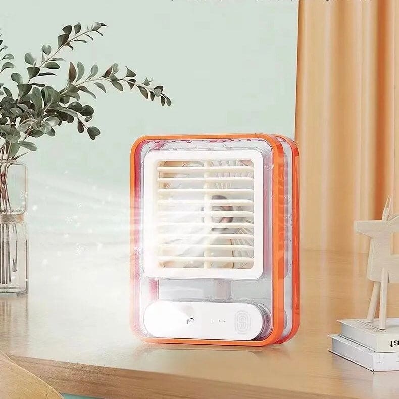 Type C Rechargeable Portable Mini Air Conditioner with Humidifier & 3 Speed Fan