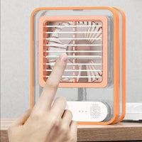 Type C Rechargeable Portable Mini Air Conditioner with Humidifier & 3 Speed Fan