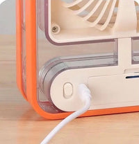 Type C Rechargeable Portable Mini Air Conditioner with Humidifier & 3 Speed Fan
