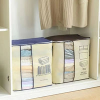 Printed Blanket Organizer with Handles - Large Storage Bag for Clothes, Blankets & Bedding