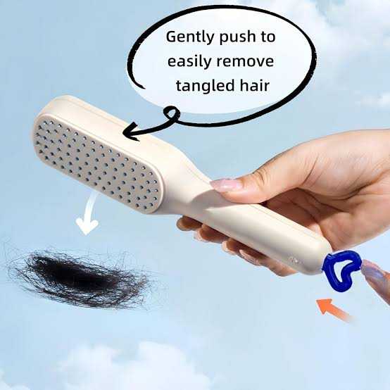 Telescopic Self-Cleaning Hair Brush – One-Click Easy Hair Removal Comb for Women & Girls
