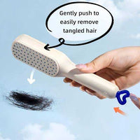 Telescopic Self-Cleaning Hair Brush – One-Click Easy Hair Removal Comb for Women & Girls